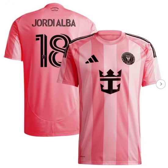 Men's Inter Miami CF Jordi Alba adidas Light Pink 2025 Euforia Replica Player Jersey